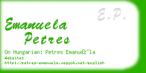 emanuela petres business card